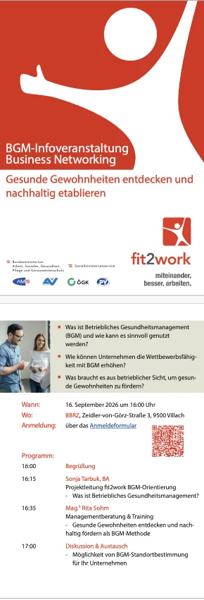 BGM-Infoveranstaltung – Gesunde Gewohnheiten